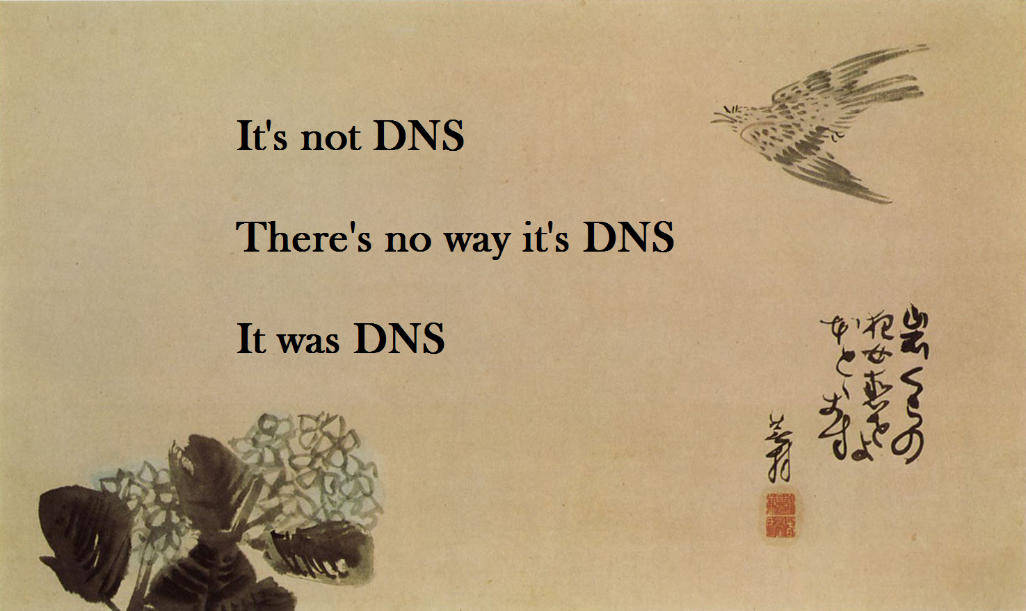 It’s not DNS. It can’t be DNS. It was DNS.