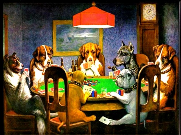 Testing is table stakes. You can’t get away for long without it. picture is dogs playing poker