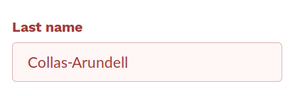 invalid name